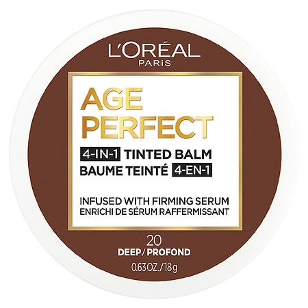L'Oreal Paris Age Perfect 4-in-1 Tinted Face Balm Foundation with Firming Serum  Deep 20  0.61 Ounce