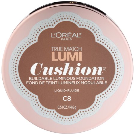 L'oral Paris True Match Lumi Cushion Foundation, C8 Cocoa, 0.51 Oz.