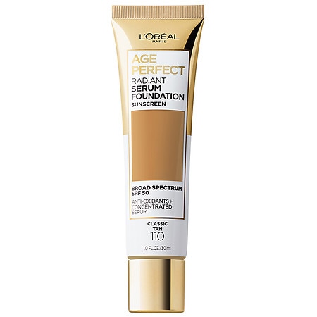 L'Oreal Paris Age Perfect Radiant Serum Foundation with SPF 50  Classic Tan  1 Ounce