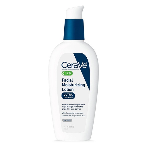 CeraVe PM Moisturizing Lotion, Night Cream for All Skin Types - 3 Fl Oz