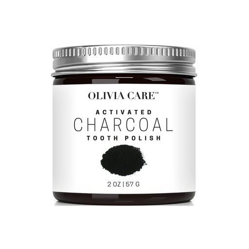 Olivia Care Activated Charcoal Tooth Polish Whitening Powder Original - 2oz