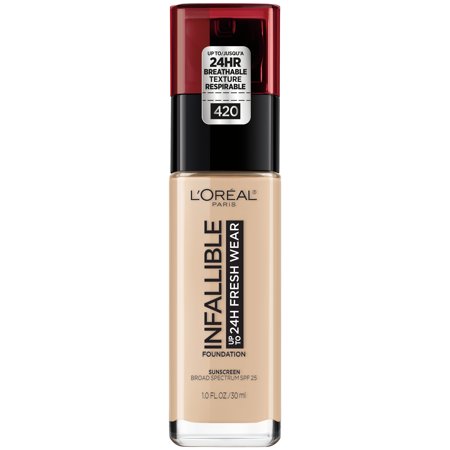 L'Oreal Paris Infallible 32HR Fresh Wear Foundation with SPF 25 - 420 True Beige - 1 Fl Oz
