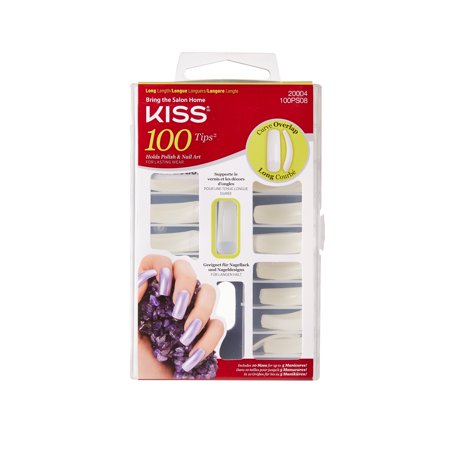 KISS Products Full-Cover Press-on Fake Nails Kit - Long Curve Overlap - 100ct/0.11oz