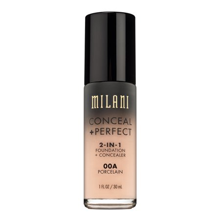 Milani Conceal + Perfect 2-in-1 Foundation + Concealer - 00A Porcelain - 1 Fl Oz