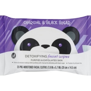 CVS Health Charcoal & Black Sugar Detoxifying Facial Wipes, 25 Ct