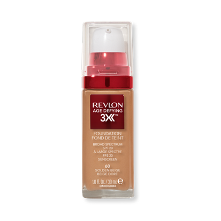 Revlon Age Defying 3X Cream Foundation Makeup  SPF 20  060 Golden Beige  1 Fl Oz